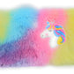 Paaroots Pack of 1 Multi color Fur Pouch Pencil Case for Girls Women Makeup Cosmetic Bag (1 Fur Pouch)