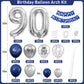 90Th Birthday Decorations Navy Blue Silver,90Th Birthday Balloon Garland Party Decorations With Number 90 Foil Balloons,Happy Bi