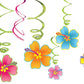 Amscan 679293 Luau Party Hanging Swirl Decorating Kit 12 Ct, Multi Color, Assorted Sizes