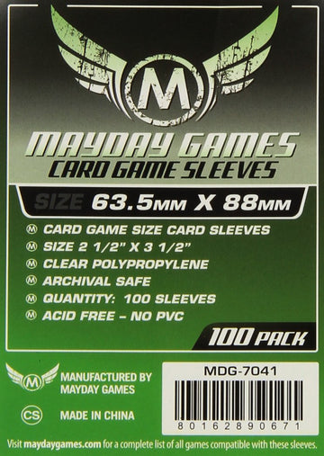 Mayday Game Card Sleeves 2 1/2'' X 3 1/2'' (100 Pack)