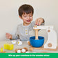 KiwiCo Bake-a-Cake Stand Mixer: Baking Set for Kids Ages 3+ | Learn Early Math with Wooden Kitchen Play Set | Includes Cake, Sta