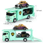 haomsj Truck Toys for Kids 9 PCS Playsets Tow Truck Toy and City Carrier Vehicle,Transport Truck with Die Cast Metal Racing Cars
