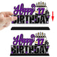 Lingteer Happy 17Th Birthday Purple Acrylic Table Topper Centerpieces Set - Cheers To Seventeen Years Old Birthday 17Th Bday Party Gift Decorations.