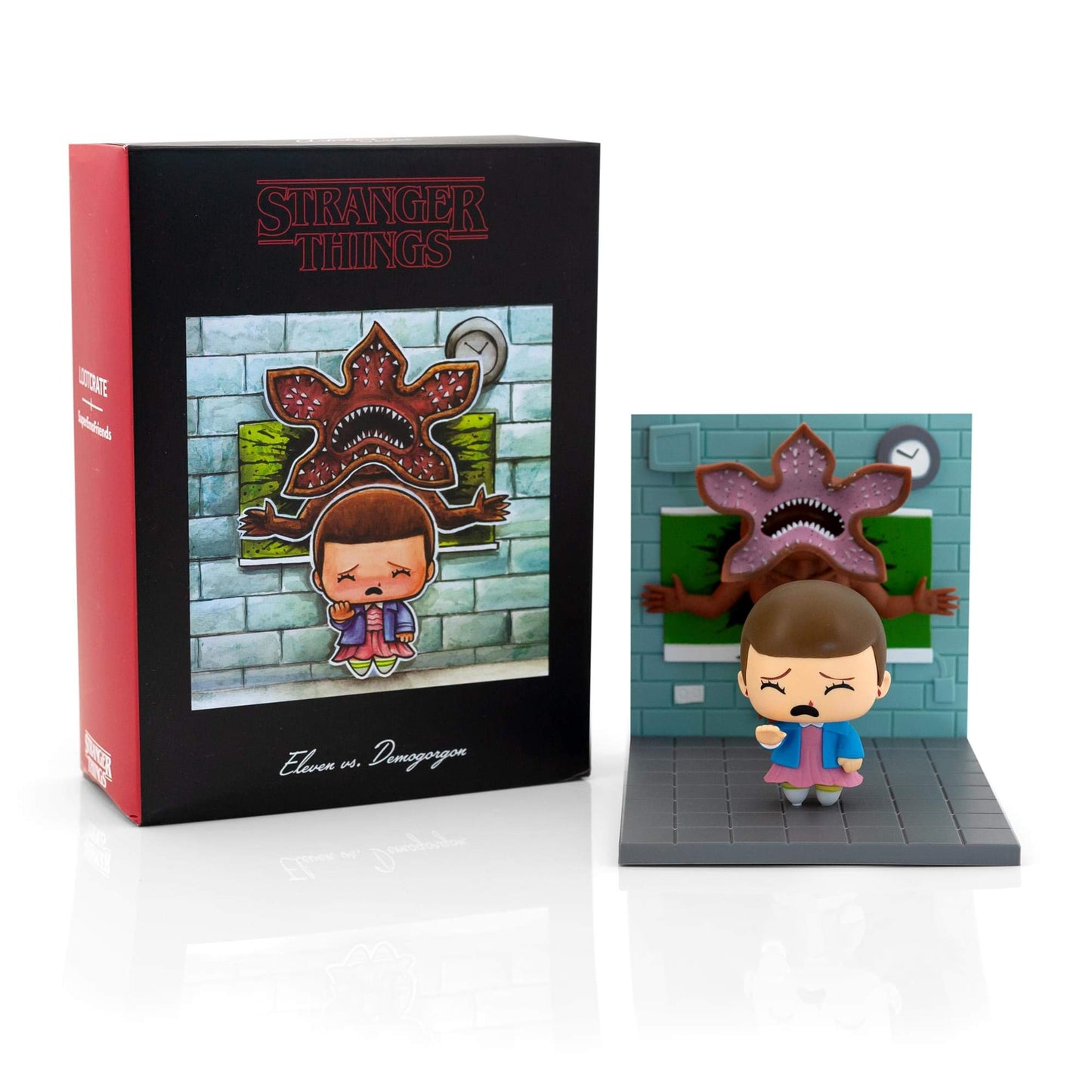 Loot Crate Stranger Things Eleven Vs. Demogorgon limited availability Diorama | Collectible SuperEmoFriends Figure| Art Design by JSalvador