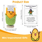 Grevosea Mini Funny Positive Corn, 3 Inch Positive Corn Crochet With Wood Base Cute Wool Funny Knitted Positive Corn Doll Cheer Up Gifts For New Year Birthday Friends Party Decoration Encouragement