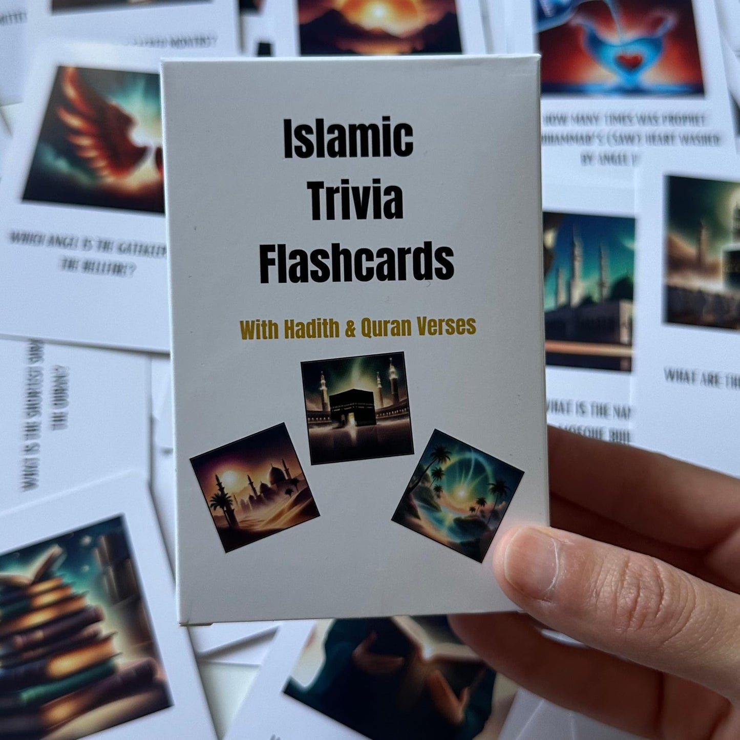 Deen Supplies Islamic Trivia Cards 100 Engaging Questions & Answers With Quranic And Hadith References | Perfect For Learning, F