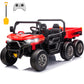Sopbost 2 Seater 24V Kids Ride On Truck With Electric Dump Bed, Extra Shovel, 4Wd Battery Powered Ride On Toy Car With Remote Control, Music Play, Eva Tires Wheels, Red
