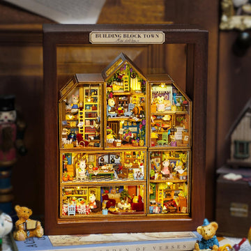 DIY Miniature House Kit  CUTEROOM Mini House Kit for mature-themed to Build  Wooden Dollhouse Making Kit with Furniture  Christmas Birthday Gifts- Bagel Time