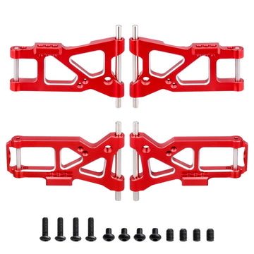 GoHobby Aluminum Suspension Arms Set Front & Rear for Traxxas 4-Tec 2.0 VXL AWD 1/10 RC Touring Car (Red)
