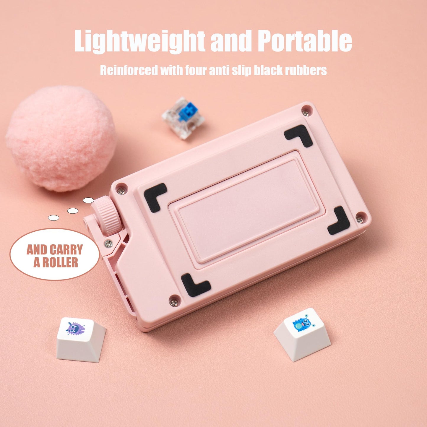 Keyboard Fidget Toy - Loud Keyboard Fidget Clicker Cute Keyboard Clicker Fidget Button Stress Relief Fidget for mature-themed to Relief Stress (Pink)