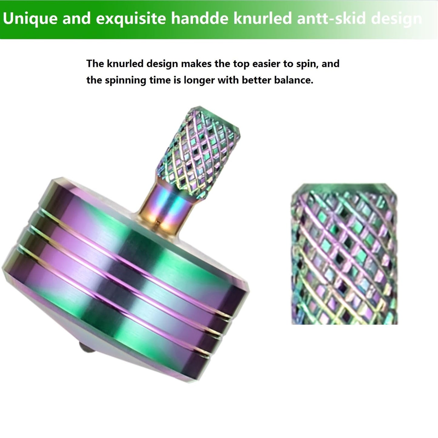 CHEETOP Stainless Steel Spinning Top  Precision Mini Desktop Gyroscope  Kill Time Reduce Stress ADHD Toys  Perfect Balance Gyro (Iridescent Style 4)