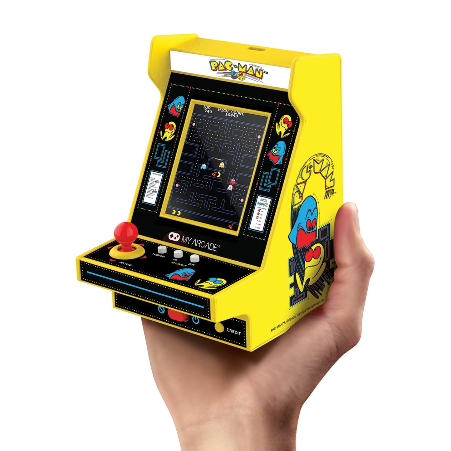 My Arcade Pac-Man Nano Player Mini Arcade Machine, 4.5" Collectible, Plastic, Multi Color, Model DGUNL-4196