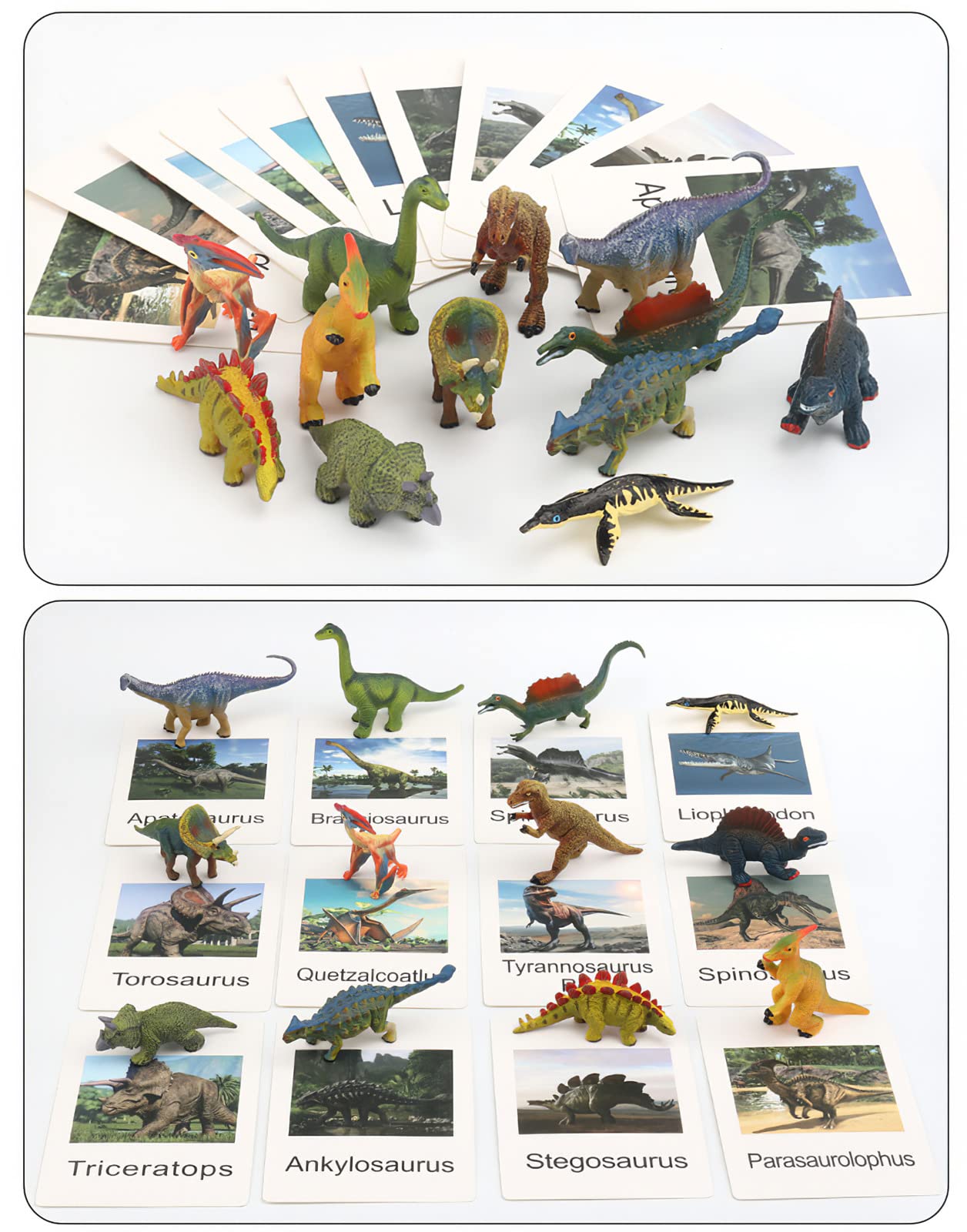 Mikneke Small Dinosaur Figurines Learning & Education Toys, Plastic Realistic Dinosaur Animal Figures Games Toys, Preschool Lear
