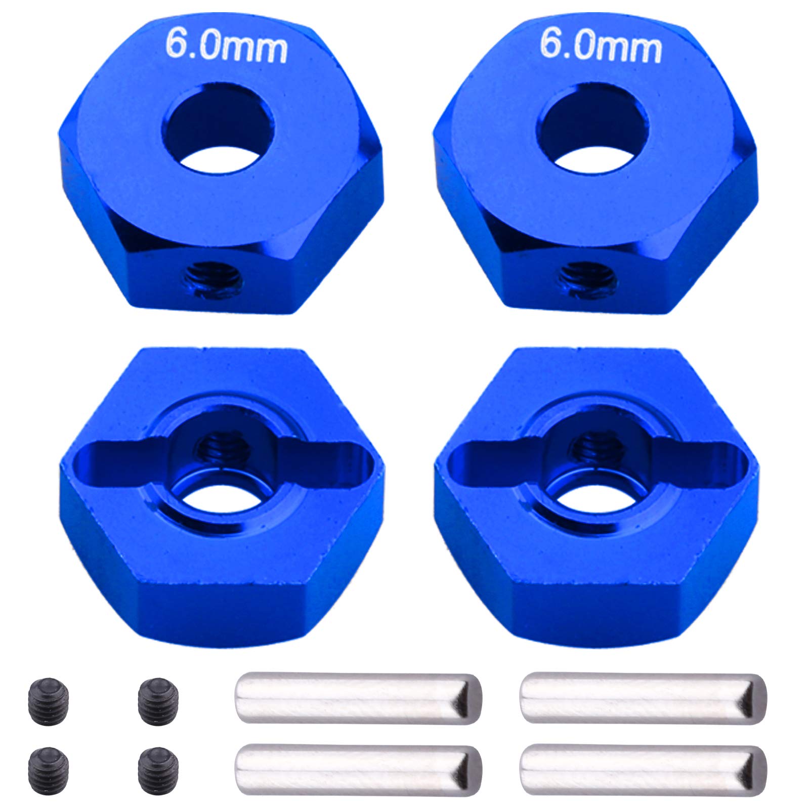 HobbyPark 14mm Aluminum Wheel Hex Parts for Arrma 1/10 Granite 4X4, Big Rock, Senton, Replacement of AR310871 (Navy Blue)