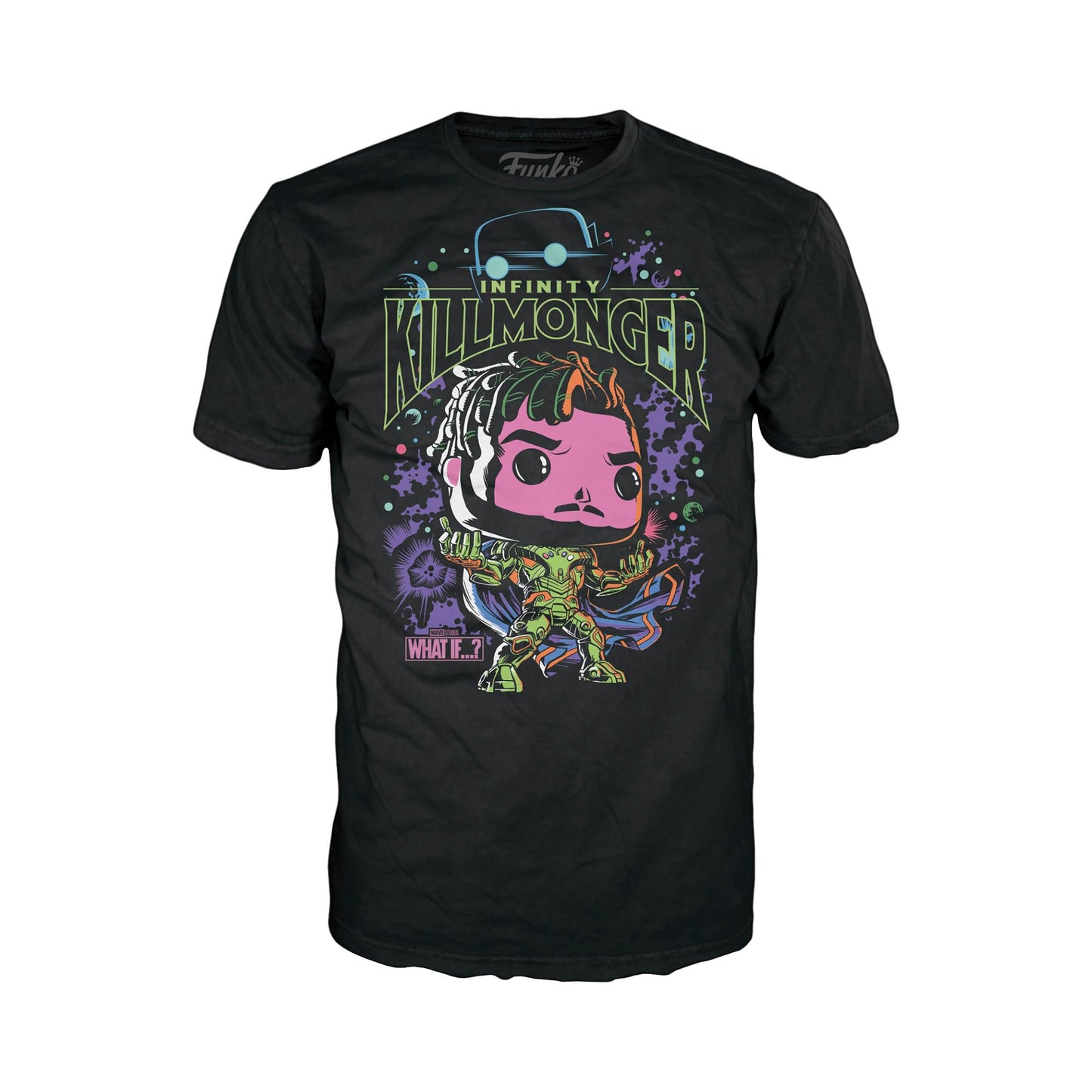 Funko Pop! & Tee: What If - Killmonger - Large - (L) - Anything Goes - T-Shirt - Clothes With Collectable Vinyl Figure - Gift Id