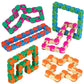 Neliblu Wacky Tracks 6 Pack Sensory Fidget Toys Snap And Click Fidget Cube Puzzles Bulk - Adhd, Autism, Stress Relief Therapy - Fidget Toys For Sensory Kids, Keeps Fingers Busy And Minds Focused