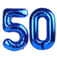 IWERP Navy Blue 50 Number Balloon, 40 Inch Foil Mylar, 50th Birthday Decorations for Women Men