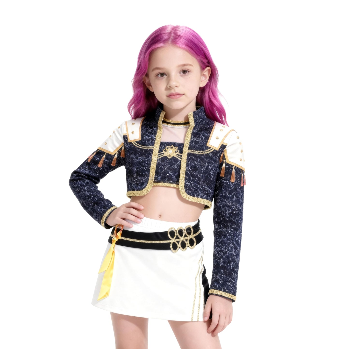 CXFEDHO Demon Costume Cute Hunter Cosplay for Girls - 2025 Pop Singer Party Performance Halloween Outfits Birthday Gift (11#blac