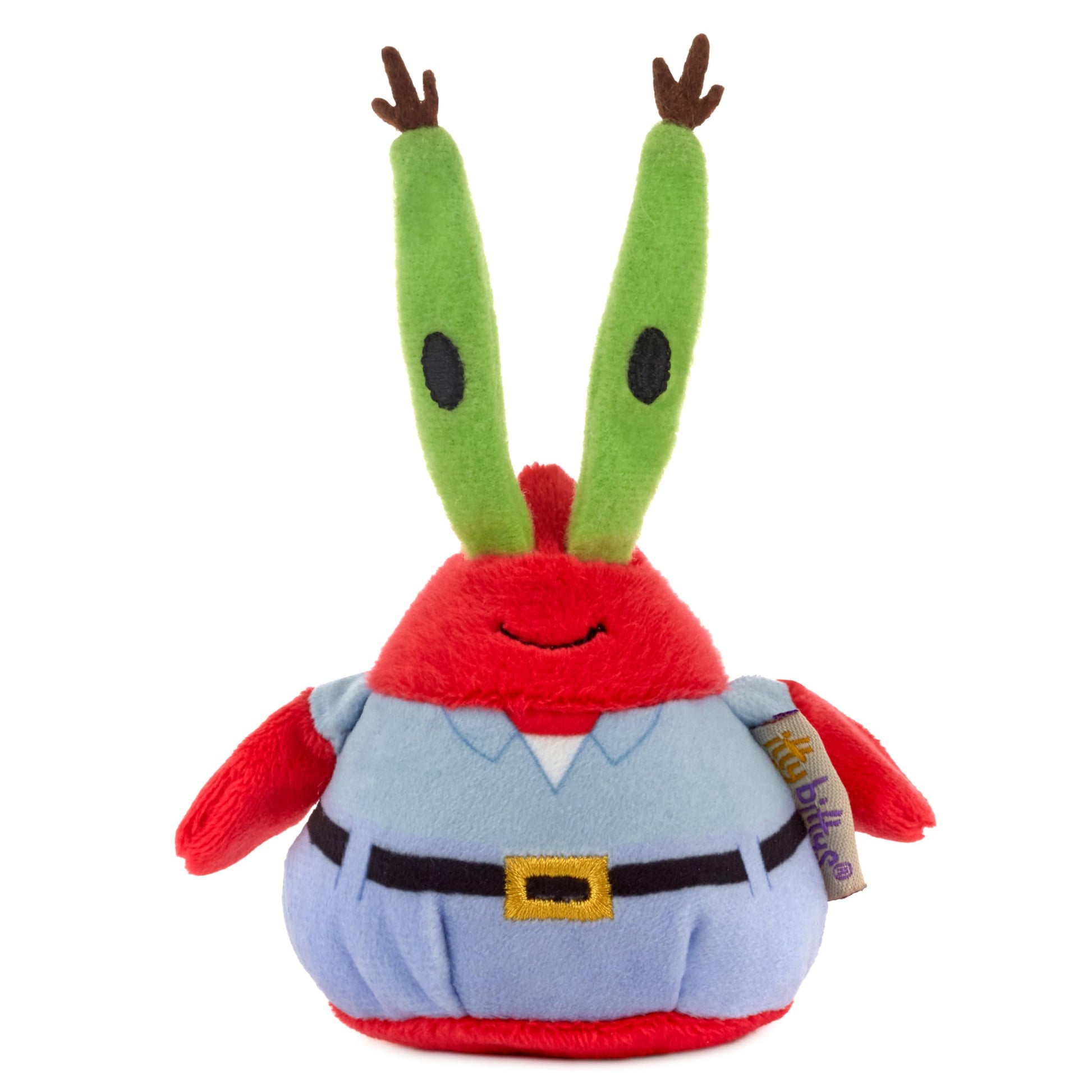 Hallmark itty Bitty Nickelodeon Spongebob Squarepants Plush Toy (Mr. Krabs), 4'' Mini Stuffed Animal, Easter Basket Stuffers