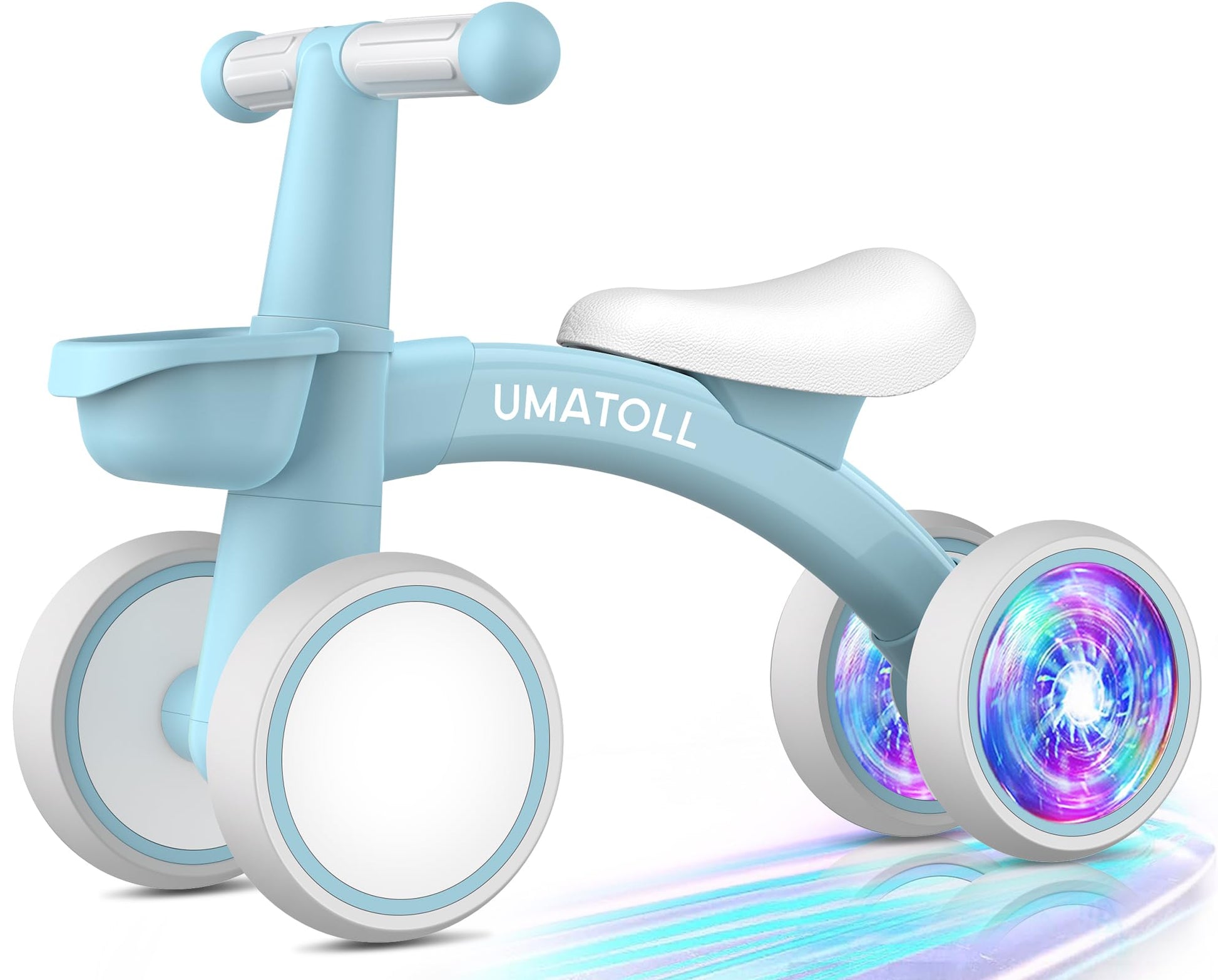 Umatoll Colorful Lighting Baby Balance Bike Toys For 1 Year Old Boys Gifts, Adjustable Seat Baby Walker, One Year Old Boy Birthd