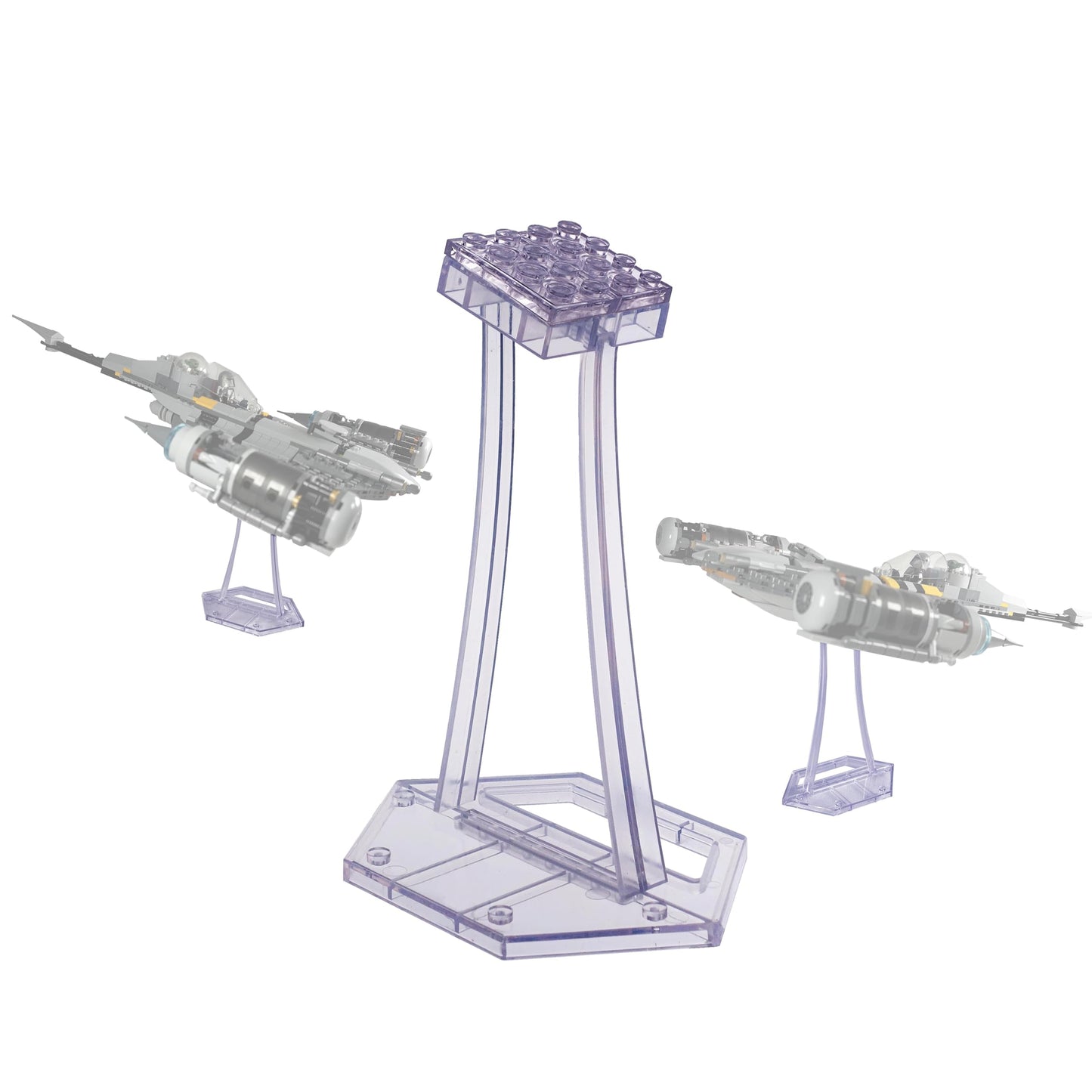 Display Stand For Lego 75292 75315 75300 Tie Fighter, 75325 Mandalorian N-1 Starfighter Kit, For Plane Building Brick Toys Etc.
