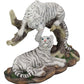 Ebros 9.25' Wide Albino Bengal White Tiger Couple Playing By Curved Tree Branch Statue As Predator Forest Tigers Giant Cats Jungle Frolic Decorative Figurine Perfect For Shelves Desktops Accent