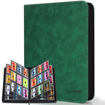 Old Canal Top Loader Binder  9 Pockets Card Binder Holds 252 Top Loaders  enhanced Trading Card Collection Holder  Top Loader Storage Album for TCG  Sports Cards  Dark Green (FOR TOP LOADERS ONLY)
