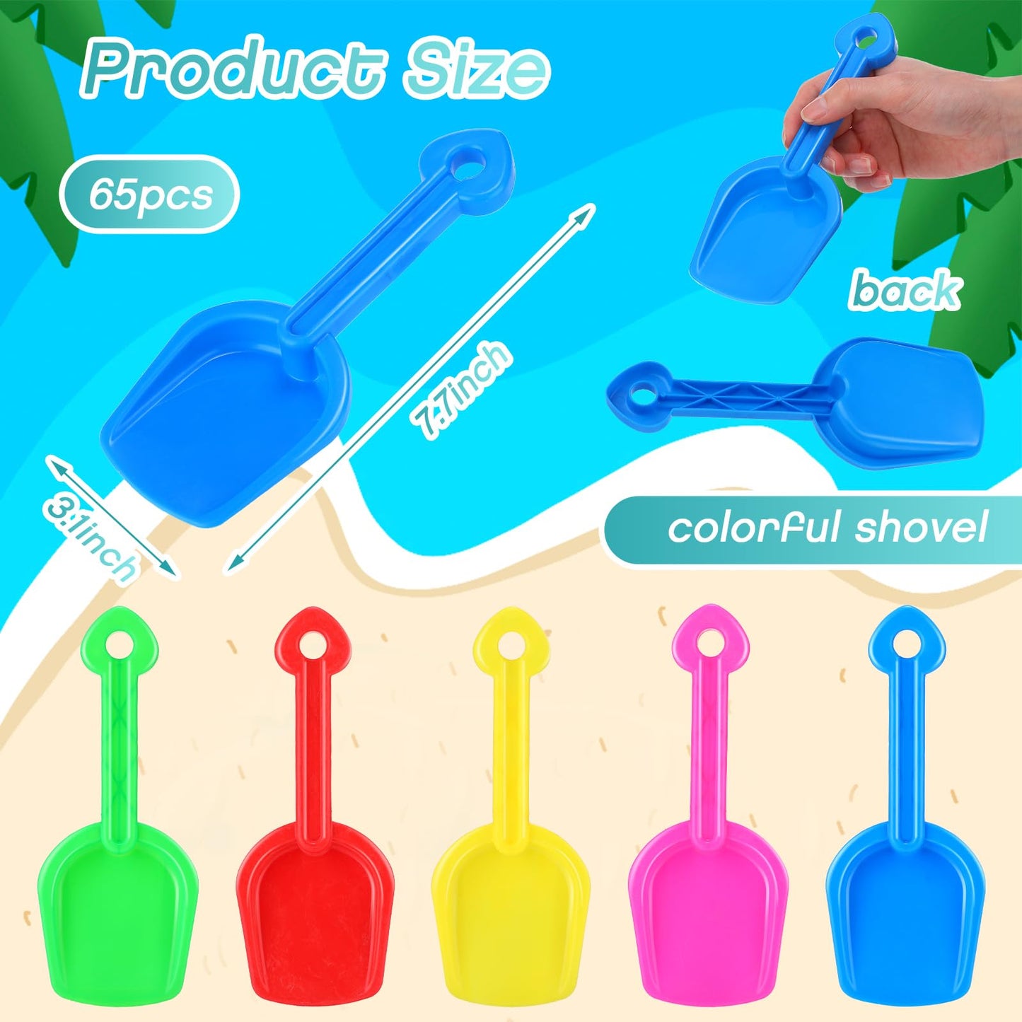 Didaey 15 Set Beach Sand Buckets And Shovels, Include Sand Pail Bucket 6 Colors With Castle Design Inside And Shovels For Boys G