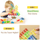Clapet 64 Pcs Tetra Tower Stacking Game, Fun Balance Building Blocks Board Games For Kids Adults Family Party, Toys Gifts For Bo