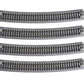 Kato USA Model Train Products Unitrack, 718mm (28 1/4'') Radius 15-Degree Curve Track (4-Piece)