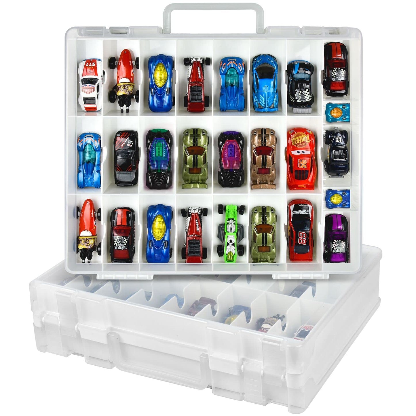 Toy Car Storage Organizer Case Compatible With Hot Wheels/For Matchbox Cars. Display Carrying Container Holder For Lol Surprise