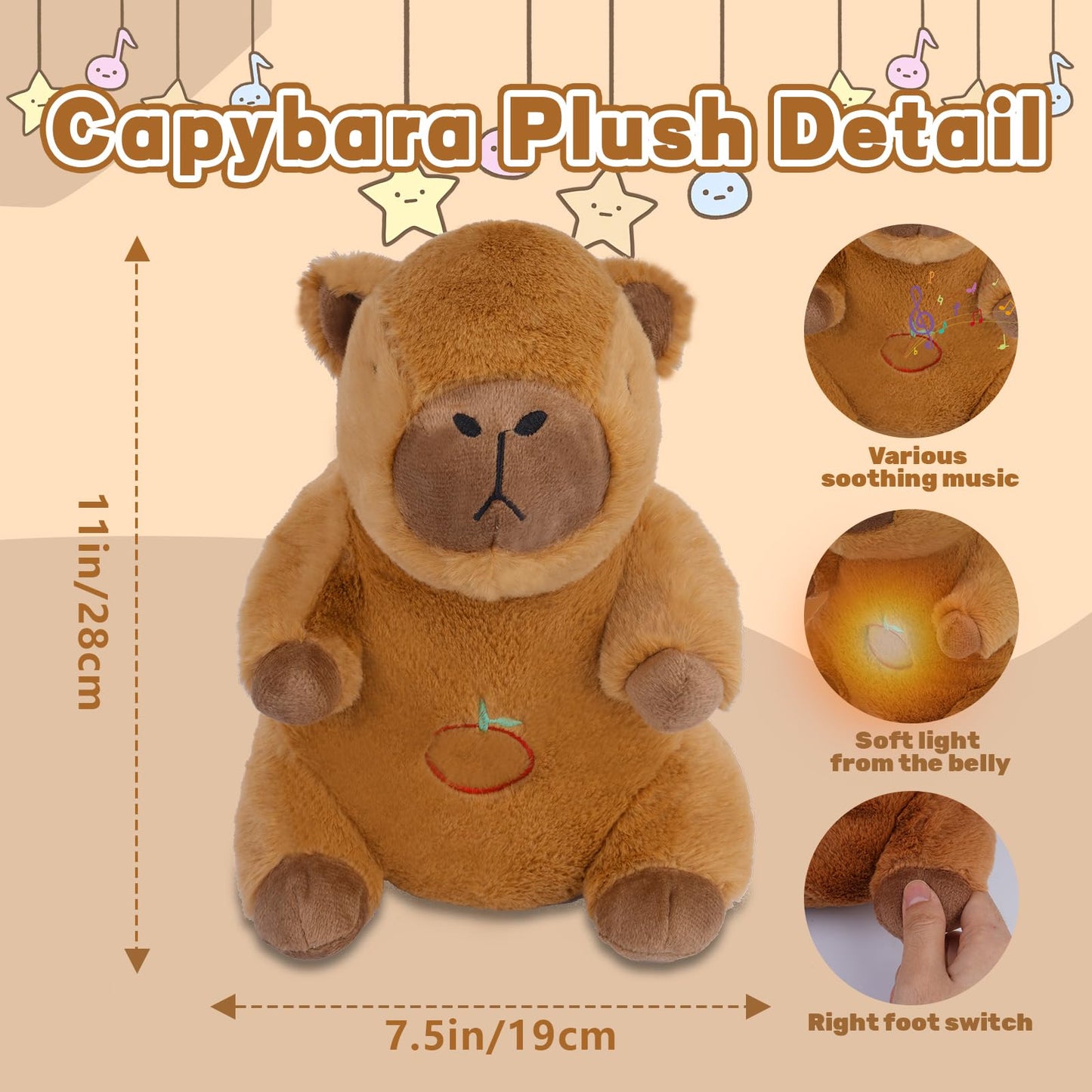 Kophinye Breathing Stuffed Animal Capybara Plush, Soothe Snuggle Capybara Stuffed Animals For Kids Babies, Cute Sleeping Plushie