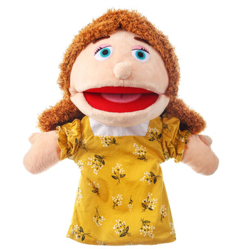 1 Pcs Family Hand Puppets 12 Inch Grandparents, Mom & Dad, Brother & Sister Plush Hand Puppet Toys Role-Play Toy Puppets For Kids Storytelling Imaginative Pretend Play Teaching Preschool(Mom)