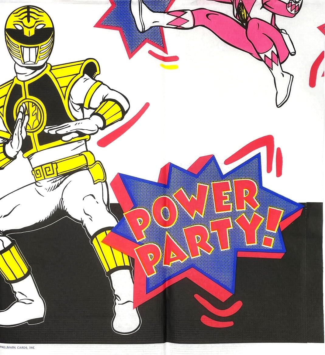 MIGHTY MORPHIN POWER RANGERS Party Decoration Paper Table Cover 54 x 89 1/2 (Officially Licensed Dated 1995)