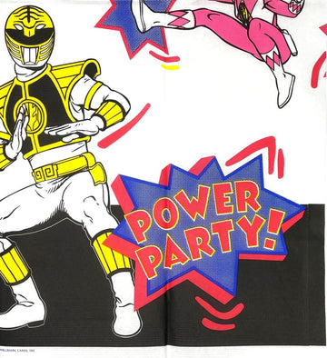 MIGHTY MORPHIN POWER RANGERS Party Decoration Paper Table Cover 54 x 89 1/2 (Officially Licensed Dated 1995)
