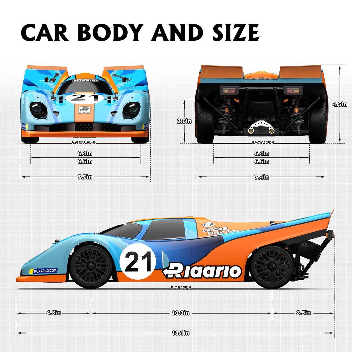 LAFPACY 1:10 Brushless RC Car Alloy Roller for Adults, 4WD Hobby On-Road Race Car Roller with 1/8 Differential and Aluminum Shoc