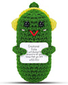 Hoedia Emotional Support Pickle With Yellow Headphone: Cucumber Crochet Dolls Friend Birthday Gifts For Women Men Coworkers Stud