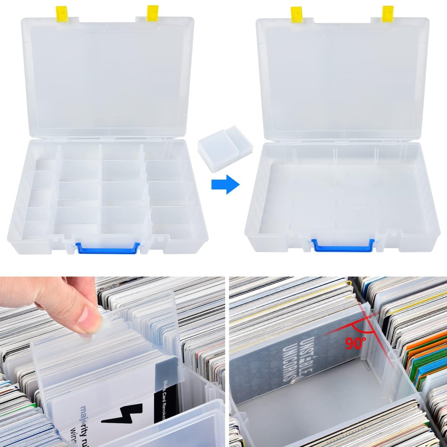 Xuerdon Trading Card Storage Box  2300+ Playing Card Case Holder Organizer Compatible with PM TCG/for Yugioh/for CAH/for Phase 10/ for Topps Football Baseball Sports Cards (Case Only) - White