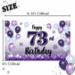 LASKYER Happy 73rd Birthday Decorations,73rd Purple Balloon Large Birthday Banner Backdrop Sign,73 Years Old Bday Party Supplies