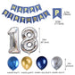 18Th Birthday Party Decoration For Boys, Happy Birthday Banner Blue Number 18 Birthday Balloons Metallic Silver Blue Gold Latex