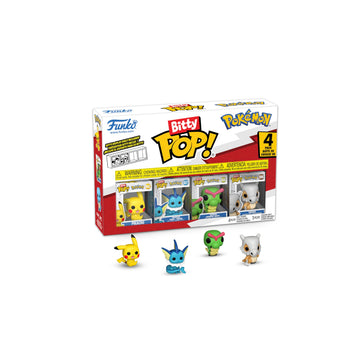 Funko Pop! Bitty: Pokemon - Pikachu, Vaporeon, Caterpie, and Cubone - 0.9 Inch (2.2 Cm) Collectable - Stackable Display Shelf In