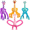Bendable Giraffe Figures, Set Of 4 Flexible Giraffes, Telescopic Suction Cup Giraffe Toy, Telescopic Pop Tubes, Fidget Tubes Sen