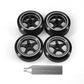 Abendor 4Pcs Rc Drift Wheels and Drift Tires for 1/28 Wltoys K969 K989 P929, Alloy Rc Drift Car Wheels with Hard Rubber Tires fo