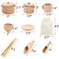 Hiceeden Set Of 9 Wooden Sensory Bin Tools For Toddler And Kids, Sensory Scoops And Tongs Toys With Bag, Waldorf Montessori Toys