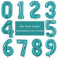 Vonokee 40 Inch Teal Blue Giant Number Balloons 8, Jumbo Digital Foil Mylar Balloon For Birthday Party Wedding Anniversary Celeb