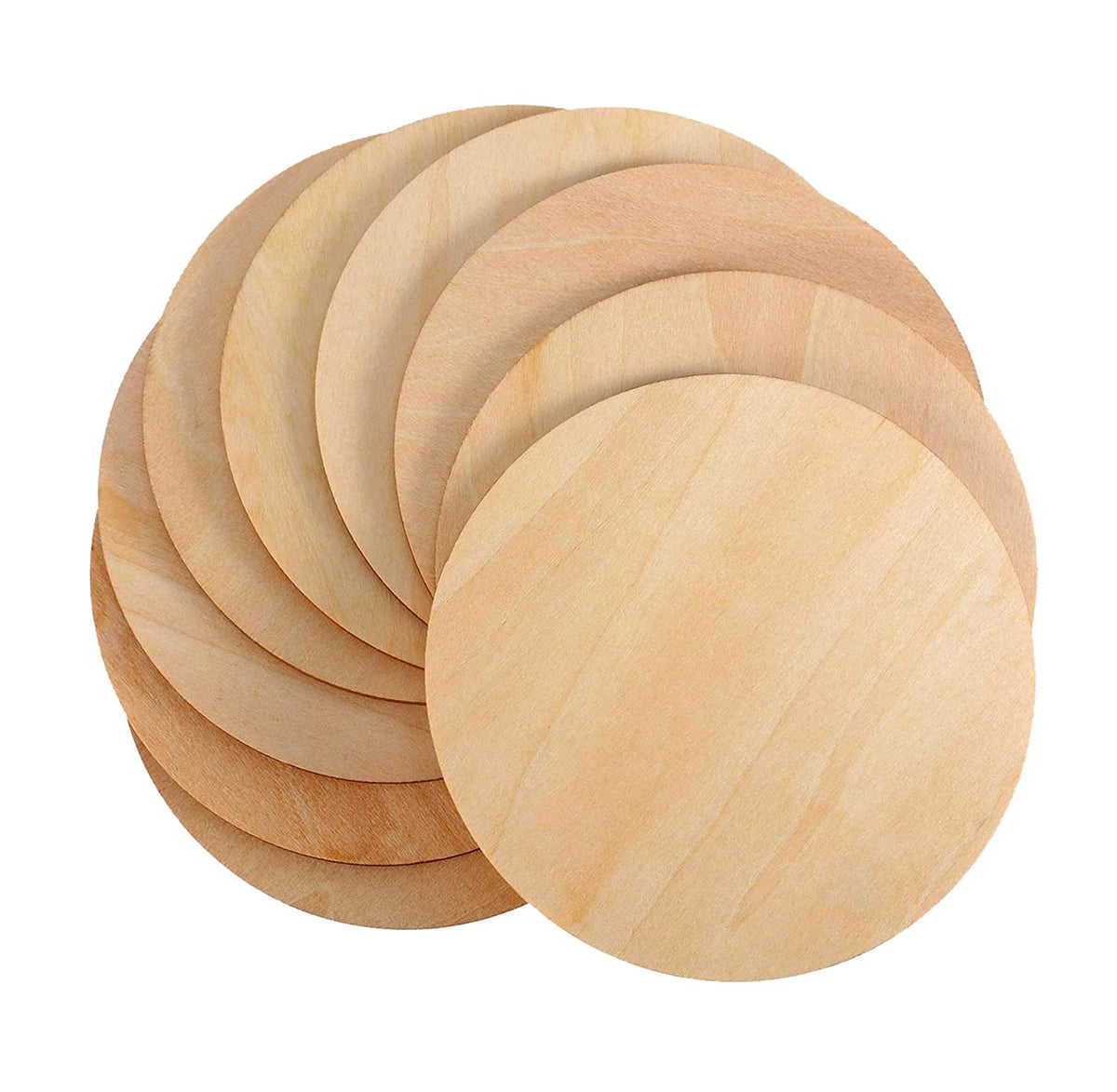 Pd Craftozone 50 Pieces 4 Inch Wooden Circles, Unfinished Round Wood Slices Natural Wooden Cutouts For Door Hanger, Painting, We