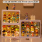 Glass Display Case For Figures With Light 2 Tier Clear Display Stand For Collectibles Stackable Assemble Display Box For Action