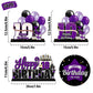 Lingteer Happy 10Th Birthday Purple Acrylic Table Topper Centerpieces Set - Cheers To Ten Years Old Birthday 10Th Bday Party Gift Decorations.