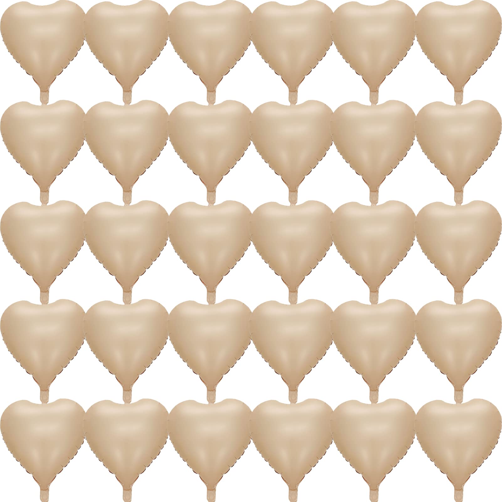 30 Pcs Caramel Heart Balloons 18In Foil Heart Shaped 18 Inch Balloons Helium Mylar Balloons Foil Balloon Decoration For Women Gi