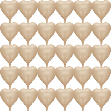 30 Pcs Caramel Heart Balloons 18In Foil Heart Shaped 18 Inch Balloons Helium Mylar Balloons Foil Balloon Decoration For Women Gi